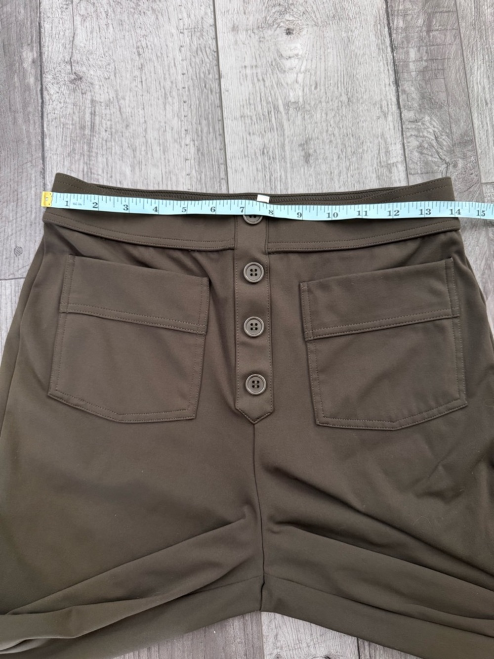 Halara DayStretch High Waisted Straight Leg Casual Pants Pockets Green Med Tall - Picture 5 of 7